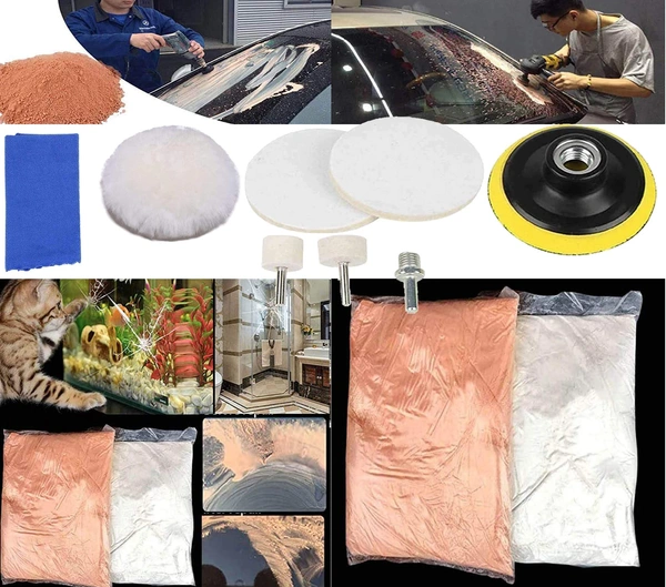DIY Crafts 400 Grm, White, Windshield Repair Glass Cerium Oxide Polishing Scratch Remove 8 Pcs Car Windscreen Polishing Practical Auto Windows Scratch Remover Glass 70% Recove(400 Grm, White) - 400 Grm, White