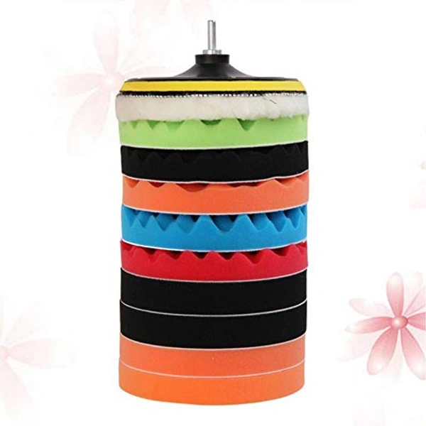 DIY Crafts 24 Pcs 3" inch Polishing Pads Sponge Woolen Felt Pad Polishing Waxing Buffing Pads Auto Car With M10 Drill Adapter Car Care Cleaning Sponge (Pack Of 24 Pcs, 3" inch Multi Colour) - Pack Of 24 Pcs, Multi Colour