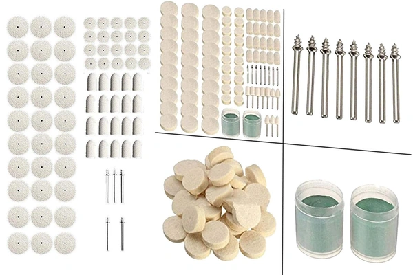 DIY Crafts 25 Pcs Kit, Only 4 Type Felt Pad Cone 1xMandrel, 25 Pcs, Felt Polishing Pad & Wheel Point & Pieces Mandrel Kit Accessory Set for Drem(25 Pcs Kit, Only 4 Type Felt Pad Cone 1xMandrel) - 25 Pcs Kit, Only 4 Type Felt Pad Cone 1xMandrel