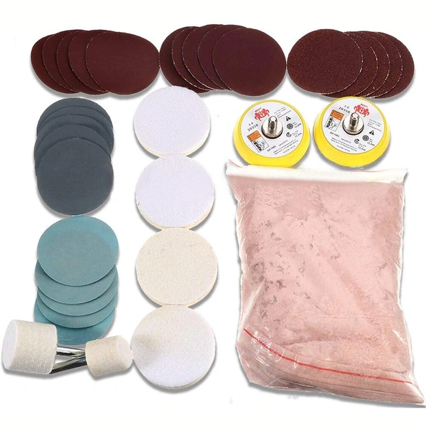 DIY Crafts 250 Grm Cerium Oxide, Cerium Oxide, Light Pink, 34 Pcs Portable Repair Window Windscreen Grinding Glass Polishing Kit Scratch Remove(250 Grm Cerium Oxide, Cerium Oxide, Light Pink) - 250 Grm Cerium Oxide, Cerium Oxide, Light Pink