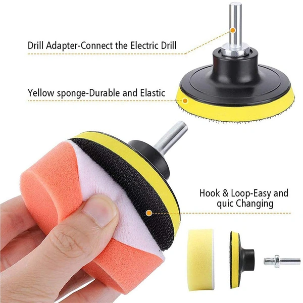 DIY Crafts 2x, 1" inch, Car Buffers and Polishers Kit for Drill, Drill Polishing Wheel Foam Ball Buffing Pads Sponge Ball for Automotive Car Wheels Hub Care, Metal, Plastic, Cera (2x, 1" inch) - 2x, 1" inch