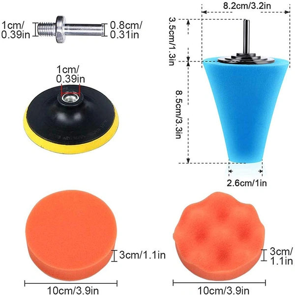 DIY Crafts 2x, 1" inch, Car Buffers and Polishers Kit for Drill, Drill Polishing Wheel Foam Ball Buffing Pads Sponge Ball for Automotive Car Wheels Hub Care, Metal, Plastic, Cera (2x, 1" inch) - 2x, 1" inch