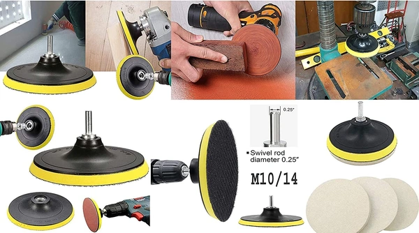 DIY Crafts 2x, 3"inch, Wool & Felt Waxing Sponge & Felt Pads Buffing Polishing Pad Car Polisher Kit Drill Adapter (3-7" inch Backing Pad + Universal (2x, 3"inch) - 2x, 3"inch
