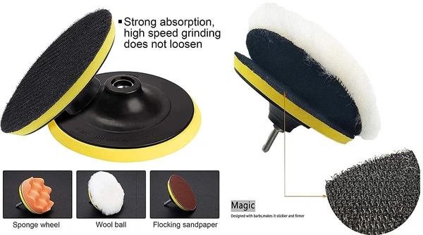 DIY Crafts 2x, 3"inch, Wool & Felt Waxing Sponge & Felt Pads Buffing Polishing Pad Car Polisher Kit Drill Adapter (3-7" inch Backing Pad + Universal (2x, 3"inch) - 2x, 3"inch