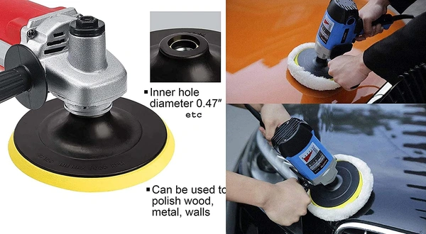 DIY Crafts 2x, 3"inch, Wool & Felt Waxing Sponge & Felt Pads Buffing Polishing Pad Car Polisher Kit Drill Adapter (3-7" inch Backing Pad + Universal (2x, 3"inch) - 2x, 3"inch