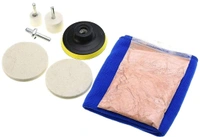 DIY Crafts 3" inch, 1 Kit, Buffing Polishing Accessories Glass Scratch Remover Powder 1.75 Oz; Felt Wheel; Disc; Drill Adapter; C(3" inch, 1 Kit) - 3" inch, 1 Kit
