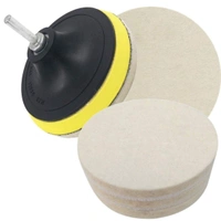 DIY Crafts 3" inch 1 Set - 1, 1 Pc Felt Pad, Backing Pad; Universal Nut; Wool Polishers Polishing Clean Buffing Pad Bonnet for Upholstery Car(3" inch 1 Set - 1, 1 Pc Felt Pad) - 1 Set - 1, 1 Pc Felt Pad