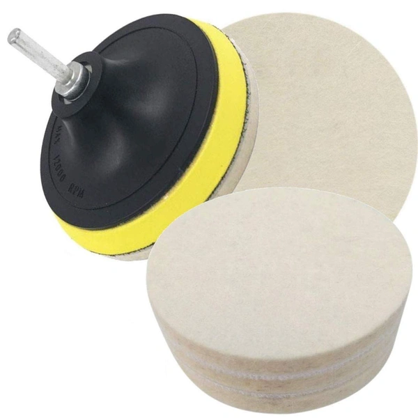 DIY Crafts 3" inch 1 Set - 1, 1 Pc Felt Pad, Backing Pad; Universal Nut; Wool Polishers Polishing Clean Buffing Pad Bonnet for Upholstery Car(3" inch 1 Set - 1, 1 Pc Felt Pad) - 1 Set - 1, 1 Pc Felt Pad