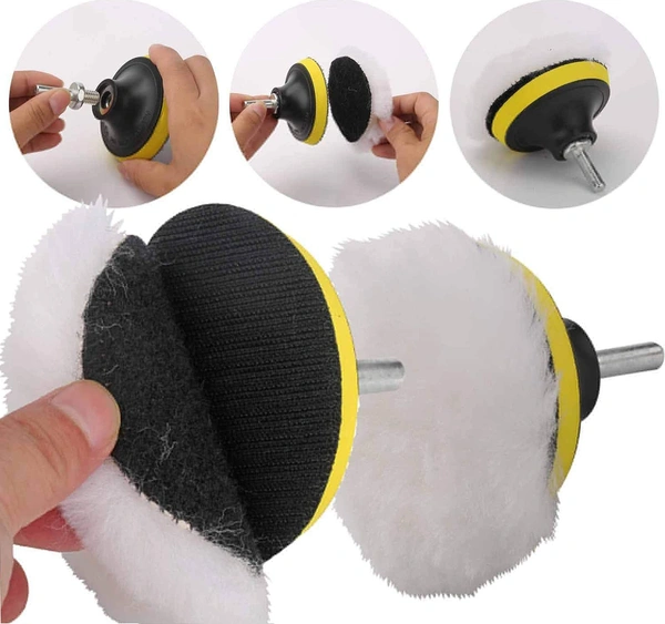 DIY Crafts 3" Inch Combo Kit, Buffing Felt Fur Pad Auto Car Polishing Buffer + Backing Pad + M (3" Inch Combo Kit) - 3" Inch Combo Kit, Multi - Color