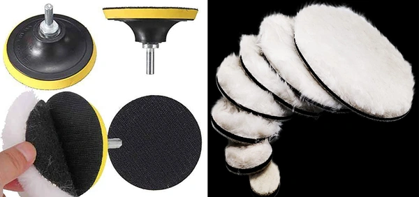 DIY Crafts 3" Inch Combo Kit, Buffing Felt Fur Pad Auto Car Polishing Buffer + Backing Pad + M (3" Inch Combo Kit) - 3" Inch Combo Kit, Multi - Color