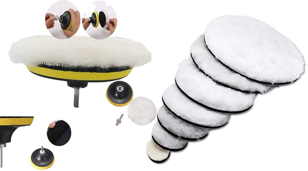 DIY Crafts 3" Inch Combo Kit, Buffing Felt Fur Pad Auto Car Polishing Buffer + Backing Pad + M (3" Inch Combo Kit) - 3" Inch Combo Kit, Multi - Color