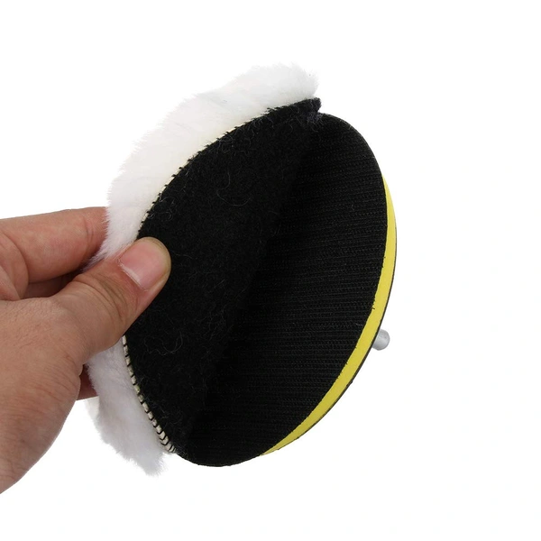 DIY Crafts 3" Inch Pad + Backing Pad, 1 Pc Off White, 3"/4"/7"inch 76/100/180mm Wool Polishing Buffing Waxing Pad Plate M10/14 Connector Cleaning Tools B(3" Inch Pad + Backing Pad, 1 Pc Off White) - 3" Inch Pad + Backing Pad, 1 Pc Off White