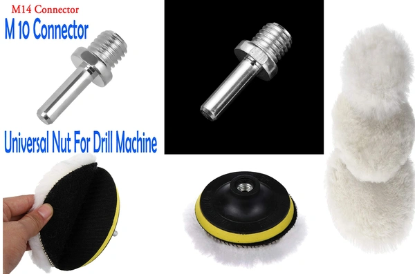 DIY Crafts 3" Inch Pad + Backing Pad, 1 Pc Off White, 3"/4"/7"inch 76/100/180mm Wool Polishing Buffing Waxing Pad Plate M10/14 Connector Cleaning Tools B(3" Inch Pad + Backing Pad, 1 Pc Off White) - 3" Inch Pad + Backing Pad, 1 Pc Off White