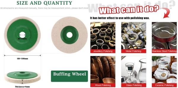 DIY Crafts 3 Kit 3x Felt Pad, 1 Pc Red, Wool Felt Polishing Wheel Disc Kit for Angle Grinder, Comes Buffing Polishing Cutting Compounds Polish Stainless Steel (3 Kit 3x Felt Pad, Red) - 3 Kit 3x Felt Pad, Red