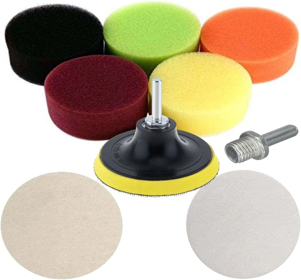 DIY Crafts 3 Kit, Felt Sponge Pad Kit, 18x Mini Buffing Polish Detail Polisher Pads On Rotary Tools,Cordless Drill, Polisher Tool for Tight Area Detailing Po (3 Kit, Felt Sponge Pad Kit) - 3 Kit, Felt Sponge Pad Kit
