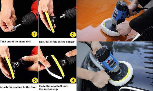 DIY Crafts 3 Kits, 5inch Wool-Backer Pad+M10/14, Polishing Buffer Wool Wheel Polishing Pad Woolen Polishing Waxing Backer Pads Kit with M10/14 Drill Universal (3 Kits, 5inch Wool-Backer Pad+M10/14) - 3 Kits, 5" inch Wool-Backer Pad+M10/14