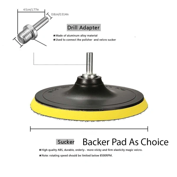DIY Crafts 3 Kits, 7inch Wool-Backer Pad+M10/14, Polishing Buffer Wool Wheel Polishing Pad Woolen Polishing Waxing Backer Pads Kit with M10/14 Drill Universal (3 Kits, 7inch Wool-Backer Pad+M10/14) - 3 Kits, 7" inch Wool-Backer Pad+M10/14