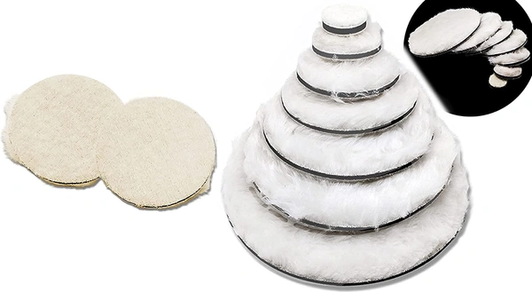 DIY Crafts 2 Pcs, 7" inch Fur Felt Pad Only, Fur Felt Pad For Car Buffing Polishing Waxing Sponge Pad Drill Adapter Cleaning Tool Kit Electric Drilling Mat Abra (2 Pcs, 7" inch Fur Felt Pad Only) - 2 Pcs, 7" inch Fur Felt Pad Only