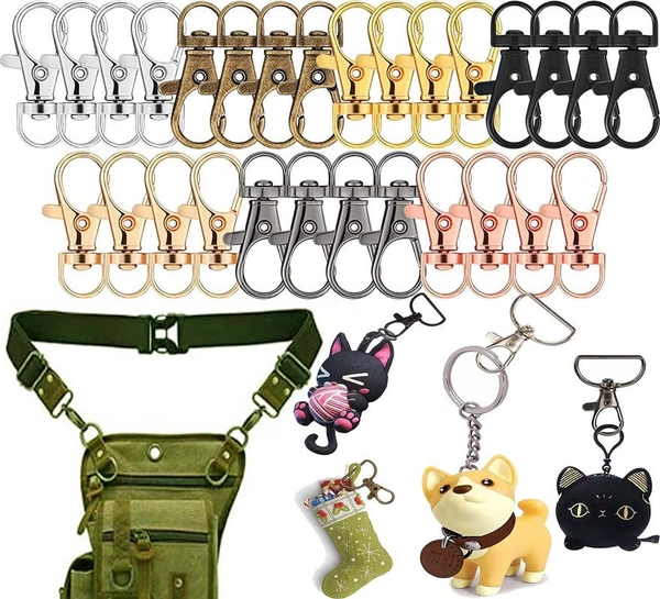 DIY Crafts 45 Pcs, Antique Gold, Swivel Clasps Lanyard Snap Hooks Keychain Clip Hook with D Rings and Slide Buckle for Purses Key (45 Pcs, Antique Gold) - 45 Pcs, Antique Gold
