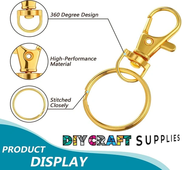 DIY Crafts 45 Pcs, Antique Gold, Swivel Clasps Lanyard Snap Hooks Keychain Clip Hook with D Rings and Slide Buckle for Purses Key (45 Pcs, Antique Gold) - 45 Pcs, Antique Gold