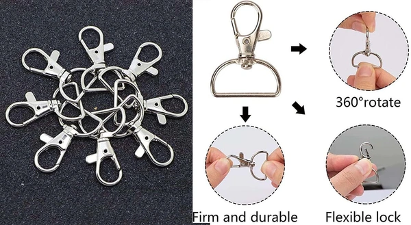 DIY Crafts 45 Pcs, Antique Gold, Swivel Clasps Lanyard Snap Hooks Keychain Clip Hook with D Rings and Slide Buckle for Purses Key (45 Pcs, Antique Gold) - 45 Pcs, Antique Gold