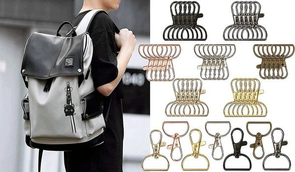 DIY Crafts 45 Pcs, Antique Gold, Swivel Clasps Lanyard Snap Hooks Keychain Clip Hook with D Rings and Slide Buckle for Purses Key (45 Pcs, Antique Gold) - 45 Pcs, Antique Gold