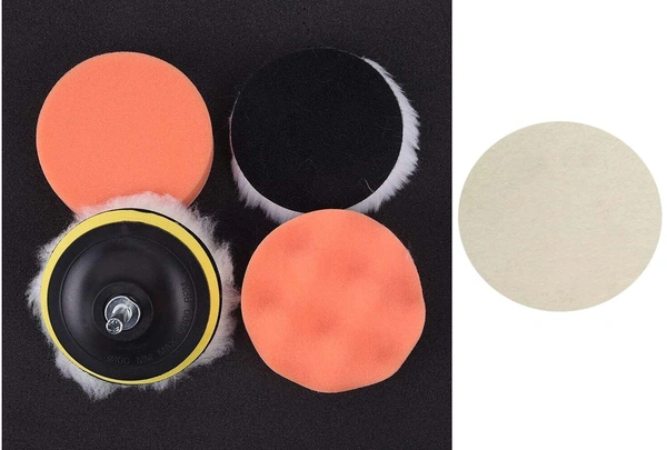 DIY Crafts 3 Sets, Sponge Wool Felt Backer Pad, 4" inch Drill Thread Sucker Wool Cleaning Polishing Sponge Buffing Univ(3 Sets, Sponge Wool Felt Backer Pad) - 3 Sets, Sponge Wool Felt Backer Pad