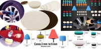 DIY Crafts 90 Pcs 15x6, 3"inch, Mini 1-3"inch Choice 1-7"inch Felts Sponge Buffing Pads Waxing Pads Drill Adapter M10/14 for Tight Areas Detailing Polishing Waxing & Seal(90 Pcs 15x6, 3"inch) - 90 Pcs 15x6, 3"inch