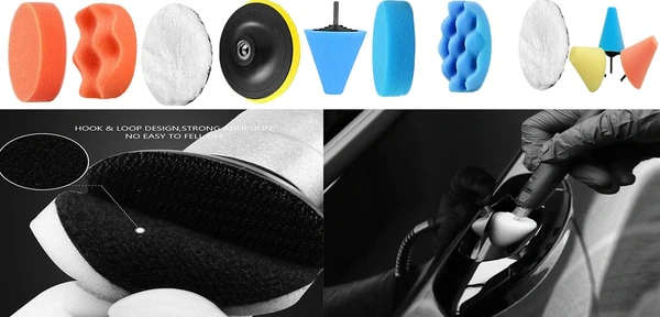 DIY Crafts 90 Pcs 15x6, 3"inch, Mini 1-3"inch Choice 1-7"inch Felts Sponge Buffing Pads Waxing Pads Drill Adapter M10/14 for Tight Areas Detailing Polishing Waxing & Seal(90 Pcs 15x6, 3"inch) - 90 Pcs 15x6, 3"inch