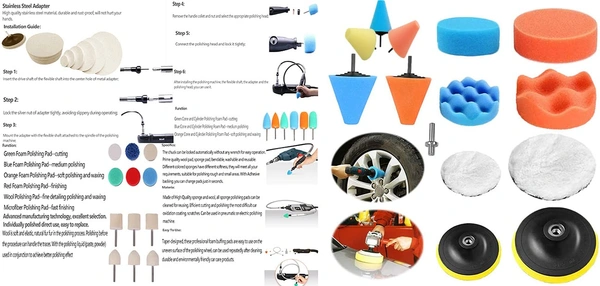 DIY Crafts 30 Pcs 15x2, 5"inch, Mini Buffing Polishing Detail Pads Use On Rotary Tools,Cordless electric drill, Mini Polisher for Tight Area Detailing Polishing Waxing Se(30 Pcs 15x2, 5"inch) - 30 Pcs 15x2, 5"inch