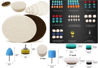DIY Crafts 50 Pcs, With Flexible Shaft, Mini Buffing Polishing Pads, 1"-3"inch Detail Polisher Pad Use On Rotary Tool Cordless Drill for Tight Area Detailing P (50 Pcs, With Flexible Shaft) - 50 Pcs, With Flexible Shaft