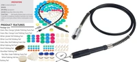 DIY Crafts 50 Pcs, With Flexible Shaft, Mini Buffing Polishing Pads, 1"-3"inch Detail Polisher Pad Use On Rotary Tool Cordless Drill for Tight Area Detailing P (50 Pcs, With Flexible Shaft) - 50 Pcs, With Flexible Shaft