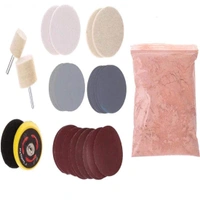 DIY Crafts 34 Pcs Deep Scratch Remover Car Glass Headlight Windshield Polishing Kit 3'' Wheel Cerium Oxide Cream Car Window Repair Polishing TREO 95% 2.5microns 1.75oz (300 Grm, Multi) - 300 Grm, Multi