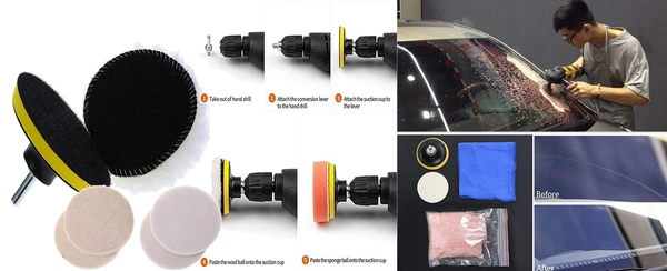 DIY Crafts 32 Pcs Deep Scratch Remover Car All Type Glass Headlight Windshield Polishing Shining Buffing Kit 3'' Wheel Cerium Oxide Cream Window Polishing TREO 95% 2.5microns 1.75oz (50 Grm, Pink) - 50 Grm, Pink