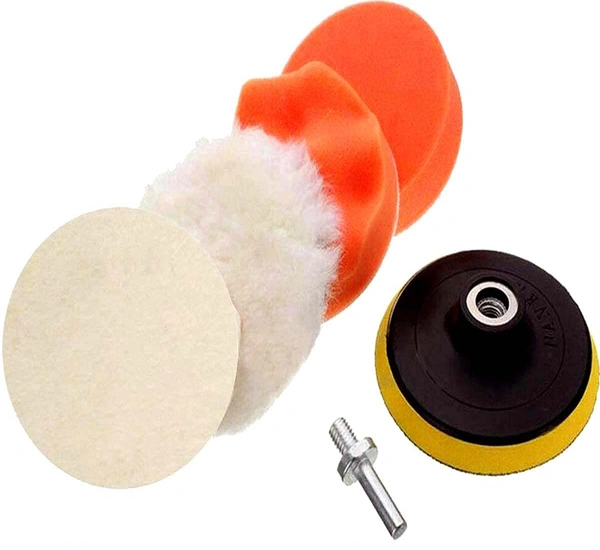 DIY Crafts 3"/4"/7"inch 76/100/180mm 6 Pcs Car Buffing Polishing Waxing Sponge Felt Pad Kits Drill Adapter Cleaning Kit Electric Drilling Mat Abrasive Hook Loop (Pack Of 3"inch Kit, Multi) - Pack Of 3"inch Kit, Multi