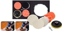 DIY Crafts 3"/4"/7"inch 76/100/180mm 6 Pcs Car Buffing Polishing Waxing Sponge Felt Pad Kits Drill Adapter Cleaning Kit Electric Drilling Mat Abrasive Hook Loop (Pack Of 3"inch Kit, Multi) - Pack Of 3"inch Kit, Multi