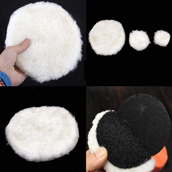 DIY Crafts 3"/4"/7"inch 76/100/180mm White Felt Soft Wool Car Polishing Polisher Buffing Bonnet Padfor Car Bike Woolen Buffer, Wax Applicator, Grinding 1/2/3 Pcs (7" Inch Woold Pad, 3 Pc Off White) - 7" Inch Woold Pad 3pcs, Off White
