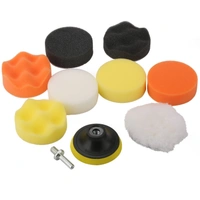 DIY Crafts 3"inch 80mm Compound Drill Buffing Sponge Pads(Polishing Pads, 1 Woolen Buffer and 1 Thread Drill Adapter, M10 Universal Adopter Choice Available (Design # No 1, Pack Of 11) - Design # No 1, Pack Of 11 Pcs