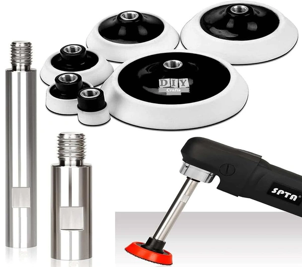 DIY Crafts 3x Backing Plate, 5" inch, Only Backing Plate For M14 Stainless Steel Rotary Polisher Extension Shaft Clamp for Car Care Polishing Accessories Tools Auto Det (3x Backing Plate, 5" inch) - 3x Backing Plate, 5" inch