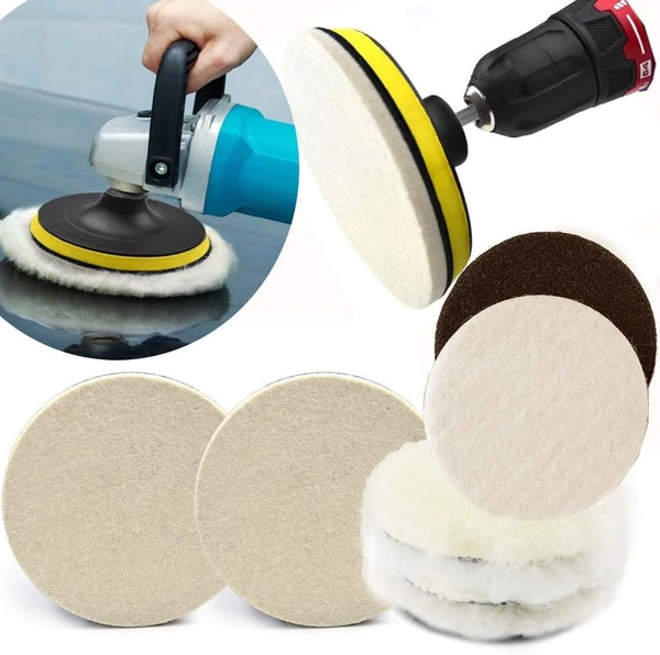 DIY Crafts 3xFelt 3xFur 1xNut 1xBacker Pad, 3"inch, Wool Felt Fur Backer Pad Polishing Buffing Wheel for Woolen Wax Hook Plate Car Boat Polishing Waxing Seali(3xFelt 3xFur 1xNut 1xBacker Pad, 3"inch) - 3xFelt 3xFur 1xNut 1xBacker Pad, 3"inch