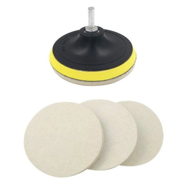 DIY Crafts 4" inch 1 Kit, Polishing Buffer Wool and Wheel Polishing Pad, 3-7" inch 3 Pcs Polishing Buffer Wool and Wheel Polishing P (4" inch 1 Kit, Polishing Buffer Wool and Wheel Polishing Pad) - Design # No 8, Polishing Buffer Wool and Wheel Polishing Pad