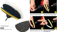 DIY Crafts 4 Kits, 4inch Wool-Backer Pad+M10/14, Polishing Buffer Wool Wheel Polishing Pad Woolen Polishing Waxing Backer Pads Kit with M10/14 Drill Universal (4 Kits, 4inch Wool-Backer Pad+M10/14) - 4 Kits, 4" inch Wool-Backer Pad+M10/14