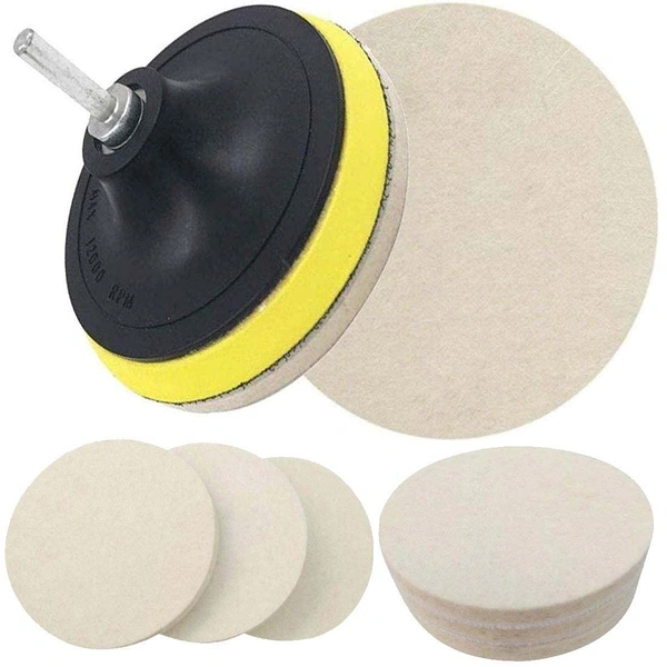 DIY Crafts 4 Sets, 7" inch Felt Backing Pad Universal Nut, Wool Felt Polishing Wheel Self-Adhesive Wool Polishing Disc Back Chip Texture Grindi(4 Sets, 7" inch Felt Backing Pad Universal Nut) - 4 Sets, 7" inch Felt Backing Pad Universal Nut