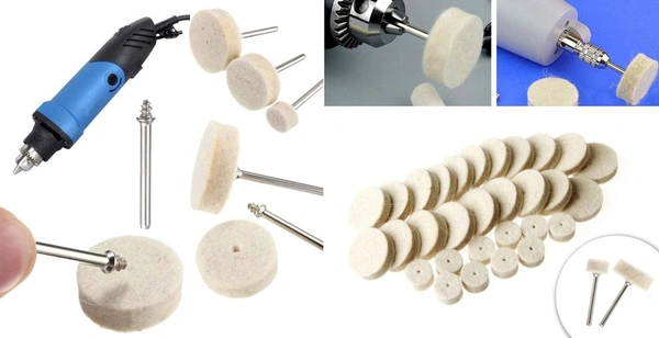 DIY Crafts 40 Pcs Kit, Only 4 Type Felt Pad Cone 1 Mandrel, Wool Felt Polishing Pad Felt Mo (40 Pcs Kit, Only 4 Type Felt Pad Cone 1 Mandrel) - 40 Pcs Kit, Only 4 Type Felt Pad Cone 1 Mandrel