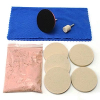 DIY Crafts 400 Gram, 1" inch Kit, 1-7" inch Soft Wool Pad For Window Cleaning Polishes Windshields Car Windows Easy Use Wheel Cerium Oxide Powder Scratch Remover Tools Paint (400 Gram, 1" inch Kit) - 400 Gram, 1" inch Kit