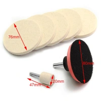 DIY Crafts 400 Gram, 4" inch Kit, 1-7" inch Soft Wool Pad For Window Cleaning Polishes Windshields Car Windows Easy Use Wheel Cerium Oxide Powder Scratch Remover Tools Paint (400 Gram, 4" inch Kit) - 400 Gram, 4" inch Kit