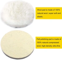 DIY Crafts 2x Felt 2x Fur 1x Nut 1x Backing Pad, 5"inch, 1-7"inch Buffing Wool Felt Polishing Buffing Wheel for Woolen Wax Pad Hook Plate Drill Nut Car (2x Felt 2x Fur 1x Nut 1x Backing Pad, 5"inch) - 2x Felt 2x Fur 1x Nut 1x Backing Pad, 5"inch