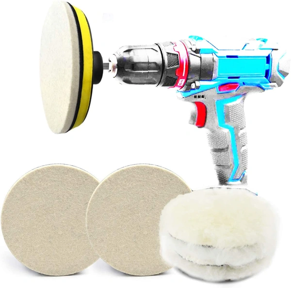 DIY Crafts 5x Felt 5x Fur 1x Nut 1x Backing Pad, 2"inch, 1-7"inch Buffing Wool Felt Polishing Buffing Wheel for Woolen Wax Pad Hook Plate Drill Nut Car (5x Felt 5x Fur 1x Nut 1x Backing Pad, 2"inch) - 5x Felt 5x Fur 1x Nut 1x Backing Pad, 2"inch