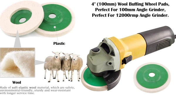 DIY Crafts 4x Felt Disc, 1x Polish Paste, Wool Felt Polishing Wheel Disc Kit Comes Buffing Polishing Cutting Compound for Polish Stainless Steel Metal Marble Glass Cer(4x Felt Disc, 1x Polish Paste) - 4x Felt Disc, 1x Polish Paste