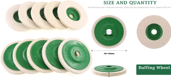 DIY Crafts 4x Felt Disc, 1x Polish Paste, Wool Felt Polishing Wheel Disc Kit Comes Buffing Polishing Cutting Compound for Polish Stainless Steel Metal Marble Glass Cer(4x Felt Disc, 1x Polish Paste) - 4x Felt Disc, 1x Polish Paste